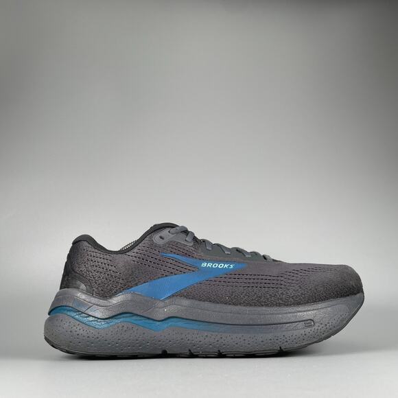 Brooks Ghost Max 2 Men\'s 11.5 4E Ebony Cockatoo Blue Sapphire Running Sneakers